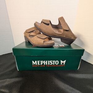 Mephisto Women's Ladies Sandal Velcro Straps Wedge Slide Shoes